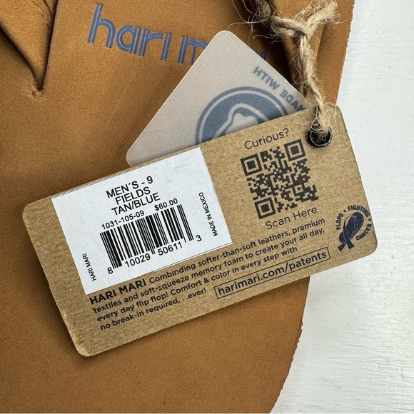 Hari Mari Fields Tan/Blue Flip Flops Shoe NWT Size:9 - Picture 7 of 11